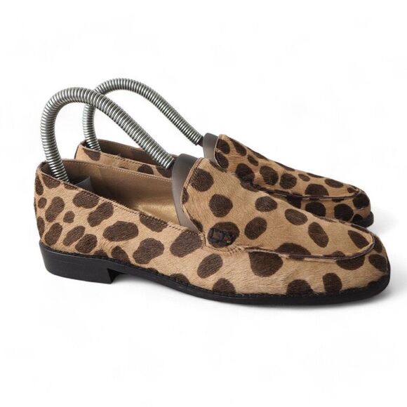 Stuart Weitzman Mocaroon Cognac Ocelot Slip-on Loafers Women's 5.5M - Picture 4 of 12